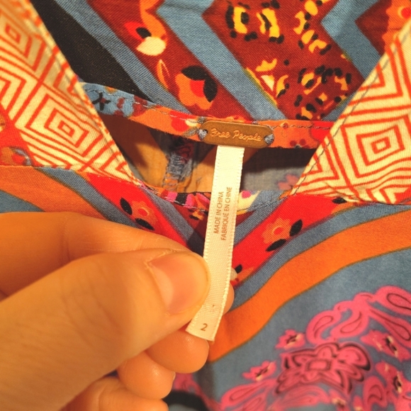 Free People Multicolor Maritzah Wide Leg One Piece Jumpsuit Sz 2 Boho Hippie - Picture 2 of 7